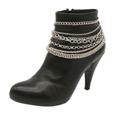 Classic Style Multi-Strand Silver Metal Boot Chain